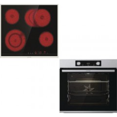 Gorenje BOS6737E13X + ECT643BX Φούρνος άνω Πάγκου 77lt με Κεραμικές Εστίες Π59.5εκ. Inox